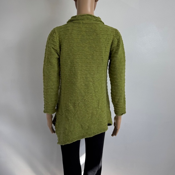 HABITAT 100% Cotton Asymmetric Hem Tunic Sweater Artsy Fairy Boho Green Size M - Picture 4 of 10